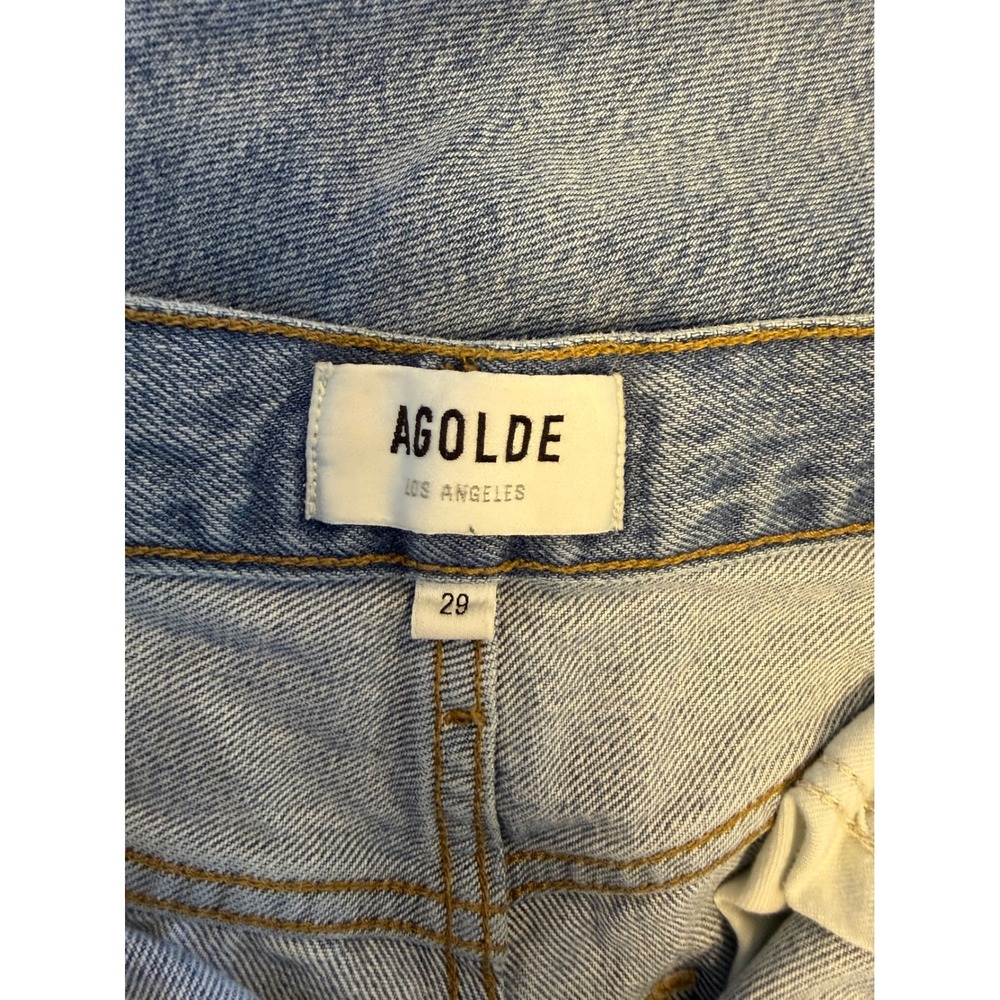 AGOLDE Lana High Rise Vintage Straight Leg Jeans 29 Light Blue Wash Denim Pants - Picture 3 of 7